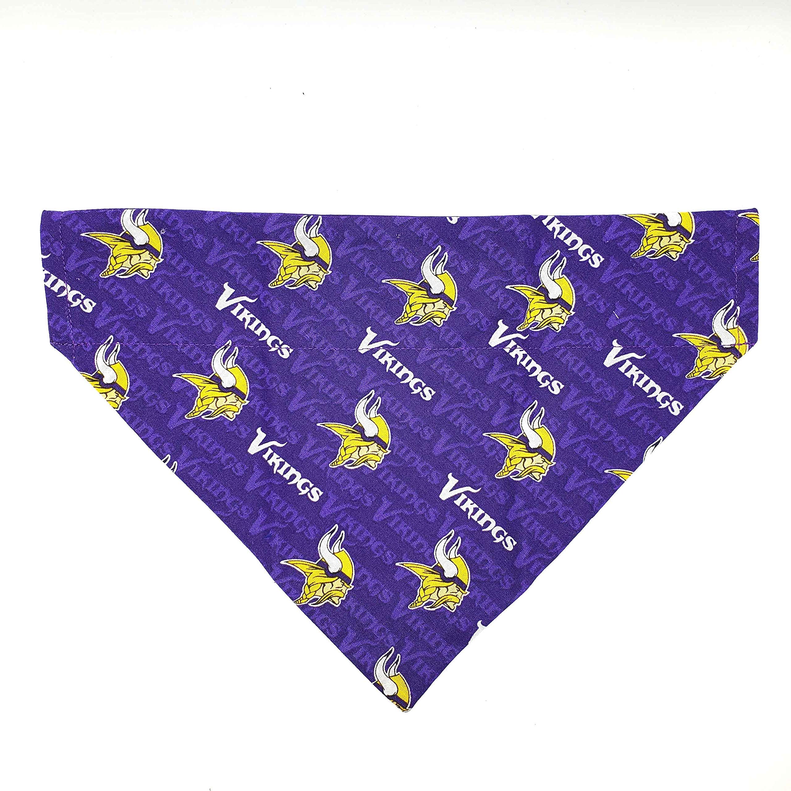 Vikings Football Pet No-Tie Dog Bandana Slips onto the Collar