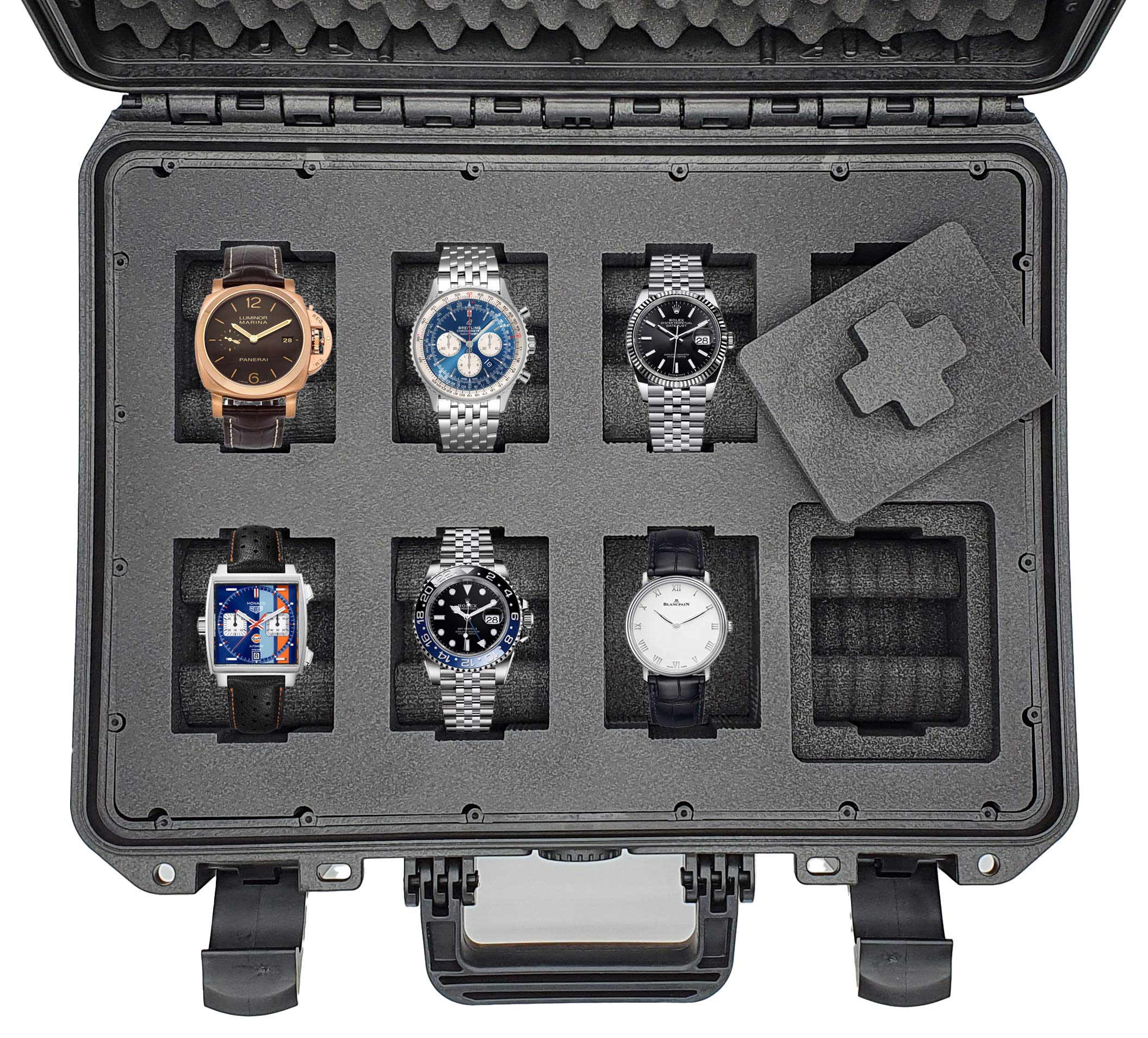 valigetta porta orologi - ospita fino a 8 orologi - si chiude a chiave, resiste all'acqua, ben protetta - perfetta per viaggiare - Made in Germany