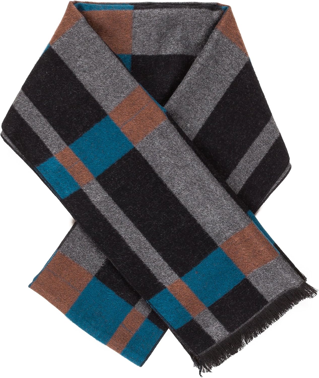 Scarf for Men Reversible Elegant Classic Cashmere Feel Scarves for Fall Winter - Image 2