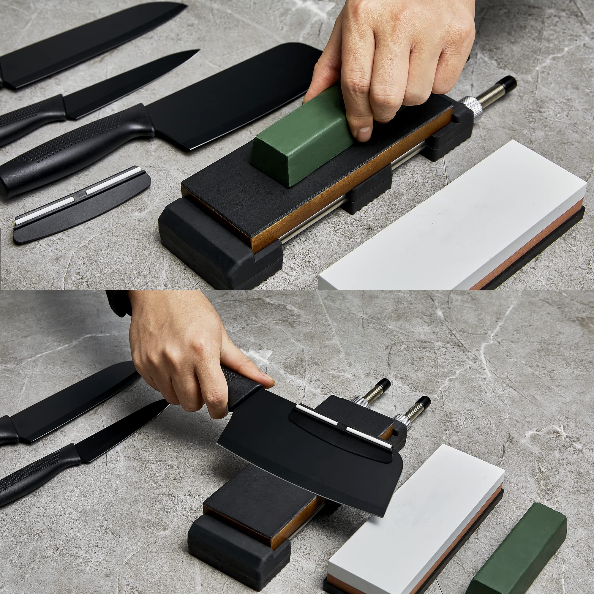 Jeereal Knife Sharpening Stone Kit Dual Grit Whetstone 240/800 Solid