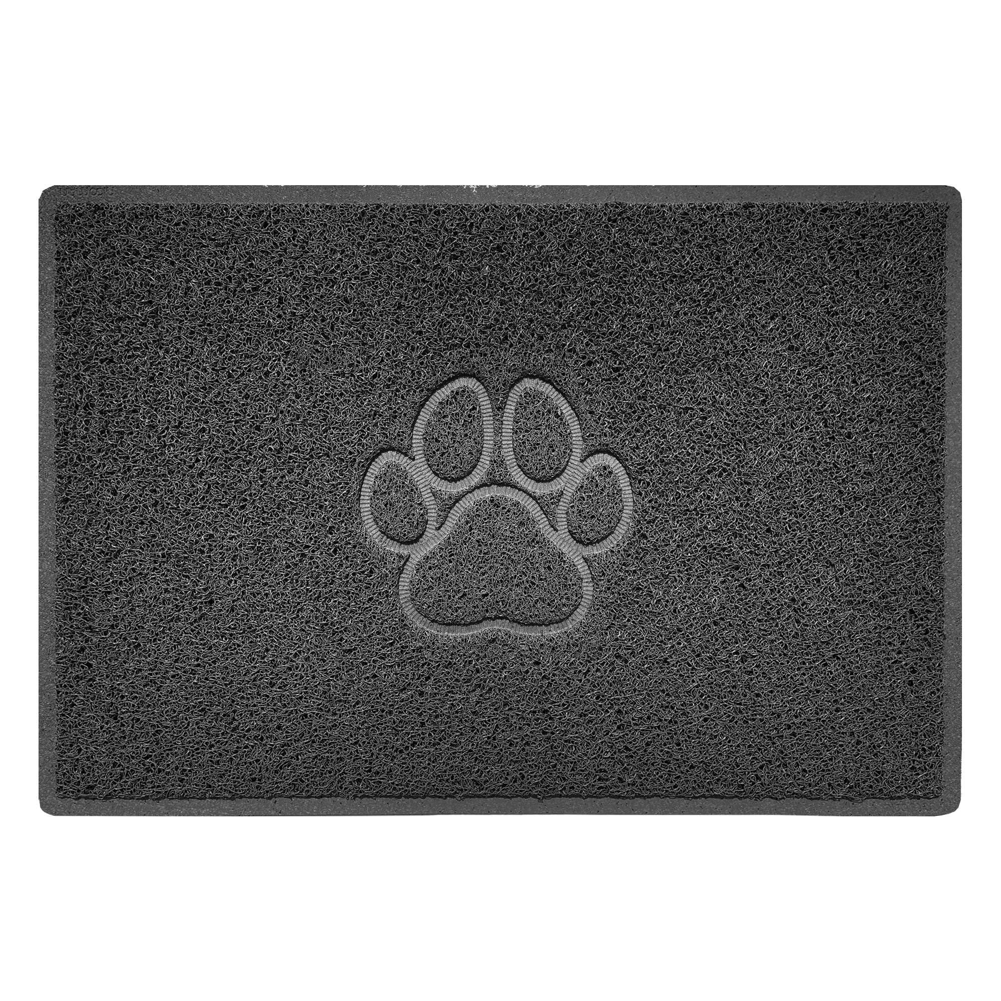 Nicoman Dark Grey (Watertight Rubber-Back) Paw Embossed Shape Door Mat Dirt-Trapper Washable Barrier Doormat-Large (90X60cm)