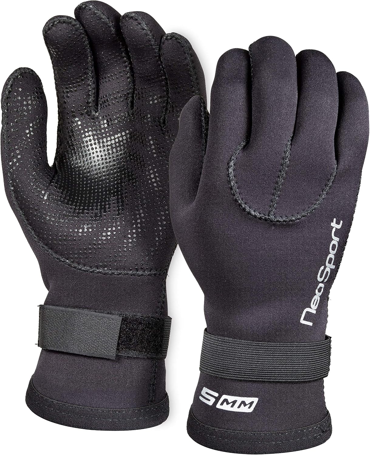 Neo Sport Men's and Women's 3MM & 5MM Premium Neoprene Wetsuit Gloves With Gator Elastic Wrist Band, Ideal For All Watersports, Diving, Boating, Cleaning Gutters, Pond & Aquarium Maintenance