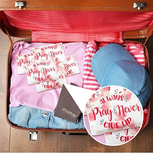 Miniatura 5 de Geyee Paquete de 25 pañuelos de bolsillo con versículo bíblico, paquetes de viaje individuales a granel, tamaño de viaje, mini pañuelos faciales