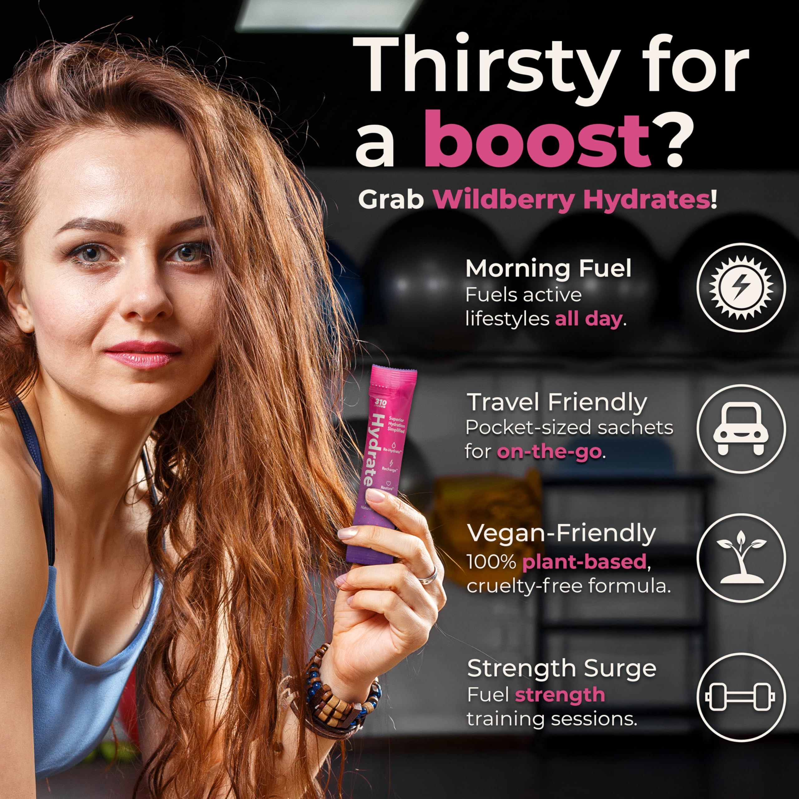 310 Nutrition Sugar Free Electrolytes Powder - Instant Hydration Packets for Daily Fluid Balance - Caffeine-Free Rehydration Drink Mix, Low Calorie & Keto Friendly - Wildberry 15 Singles thumbnail 4