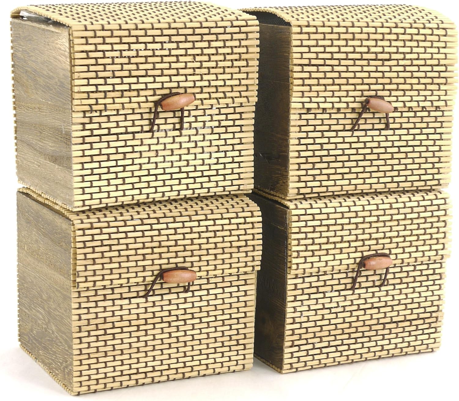 BambooMN Granulated Bamboo Charcoal Odor Absorber Bag in Decorative 4" Brown Box, 4 Sets