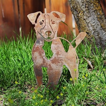 Jack Russell Terrier Corten Steel Dog Silhouette Rust Art Garden Decor Pet Memorial Spring Garden Gift Dog Breed Metal Sign,Dog Grave Marker,Pet Loss Gift,Custom Dog Memorial Stake.