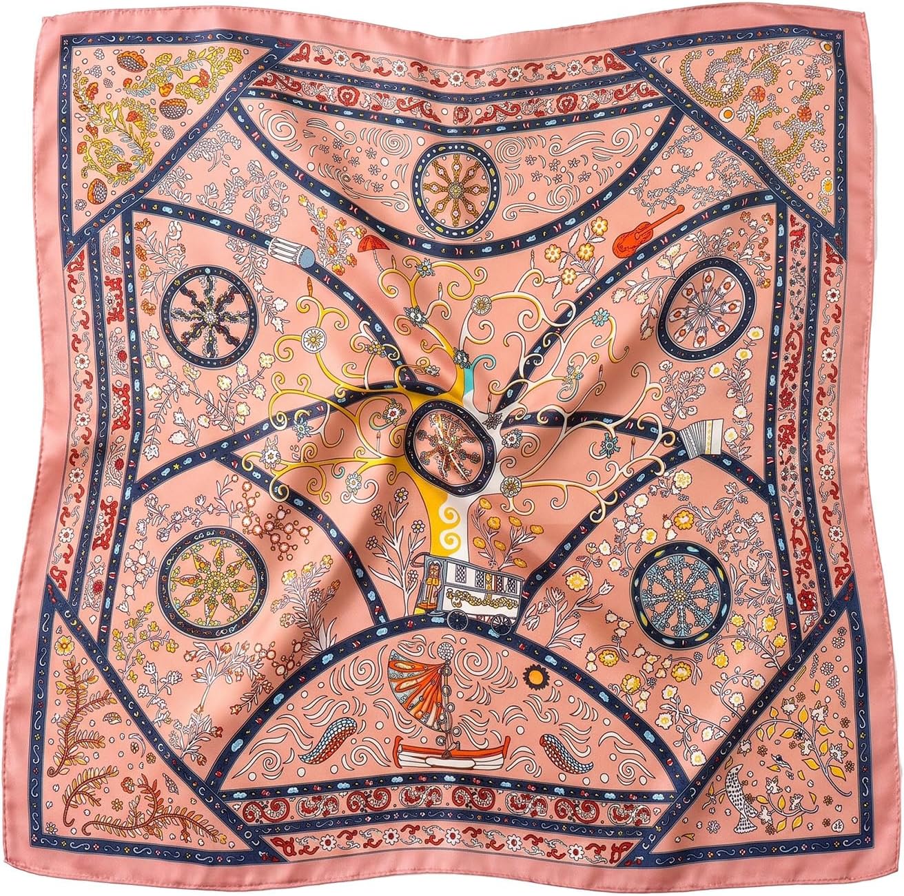 GoldenLife Silk Scarf for Women - 27.5" Square Satin Head Scarf, Silk Feeling Hair Bandanas, Neck Scarves & Hair Scarves