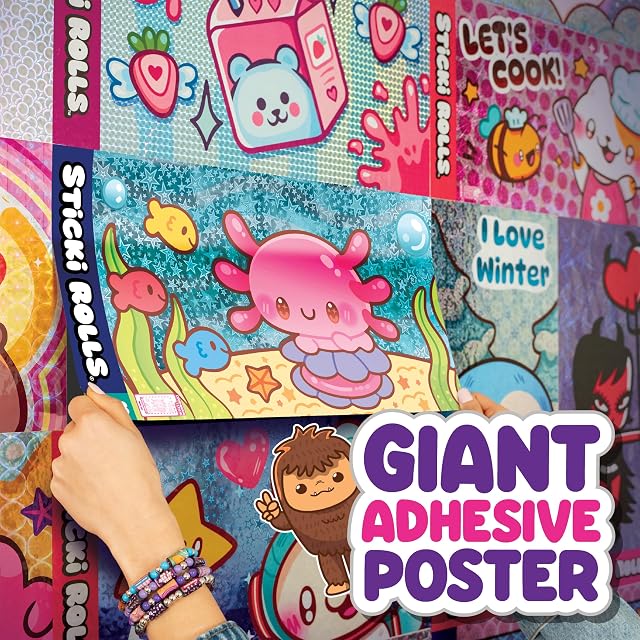 Foto 7 de 7 de Sticki Rolls Calcomanías gigantes, calcomanías gigantes de papel de aluminio, diseños Kawaii únicos