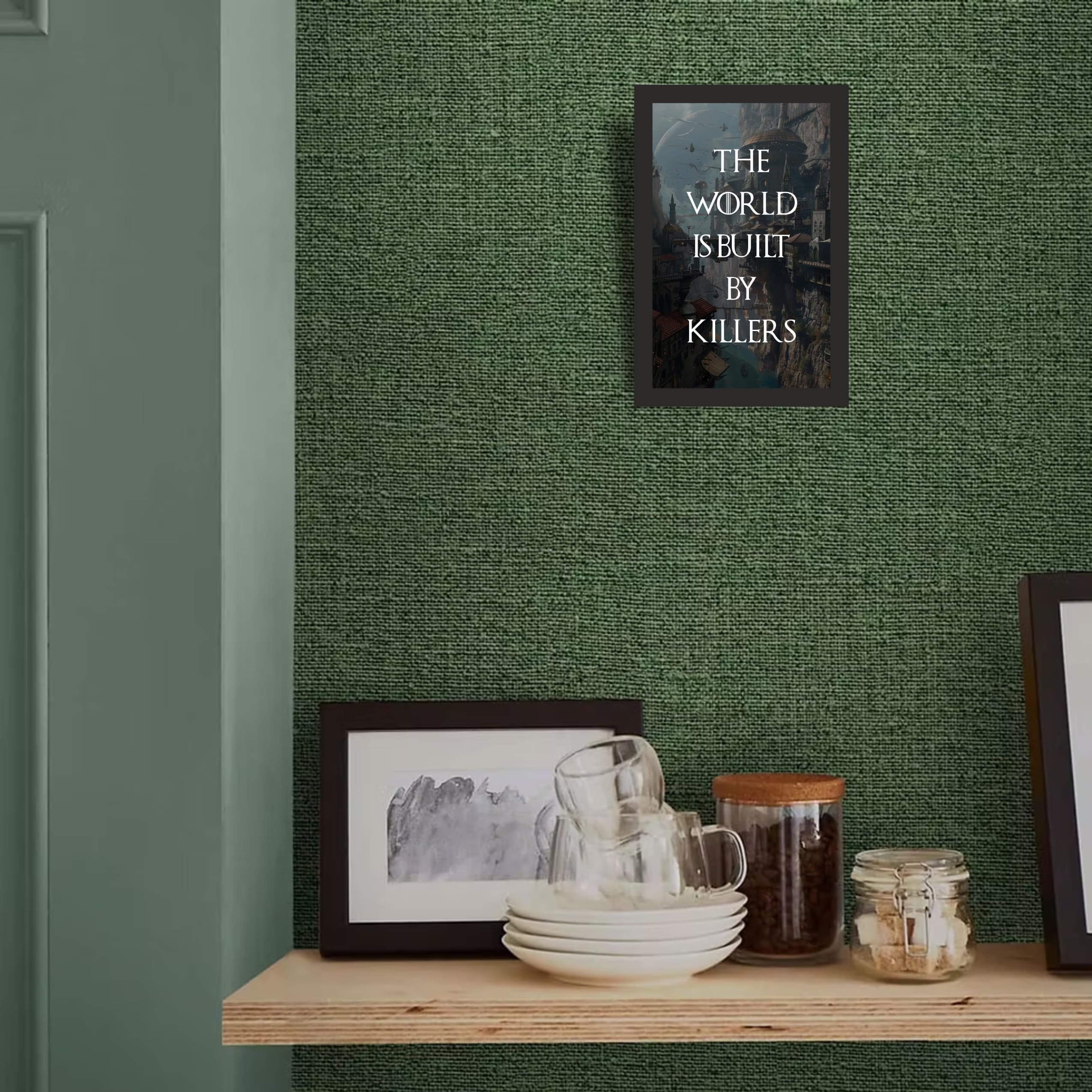 World Is Built by Killers City Photo Frame A4 Black
