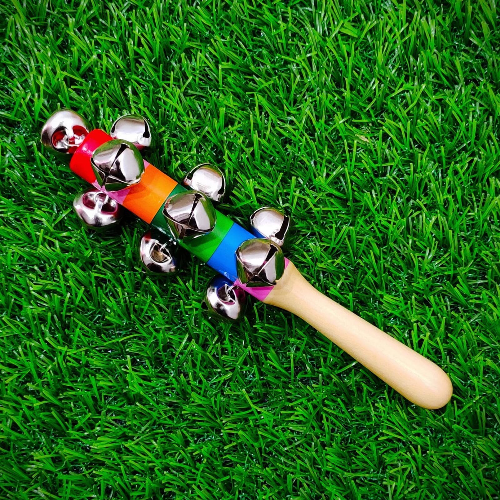 Vemlons Wooden Non Toxic Colourful Rattle Toys for New Born Baby, Musical Infant Toy, / Dugi Dugi Rattle Sweet Cuddle Infant of JhunJhuna/lakdi ka jhunjhuna 2