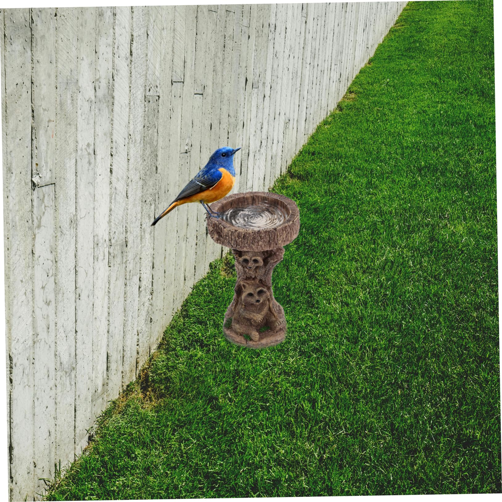 POPETPOP Bagni Per Uccelli in Resina Decorativa Mangiatoia Per Uccelli Da Esterno Da Giardino Multiuso Accessori Per Laghetti Da Giardino