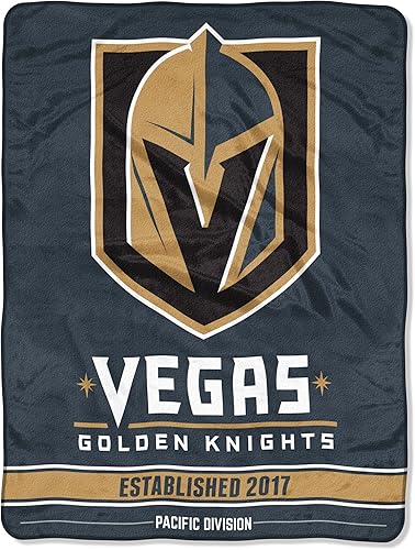 Miniatura 1 de Northwest NHL Vegas Golden Knights Manta unisex de micro Raschel para adultos, 46 x 60 pulgadas, Break Away