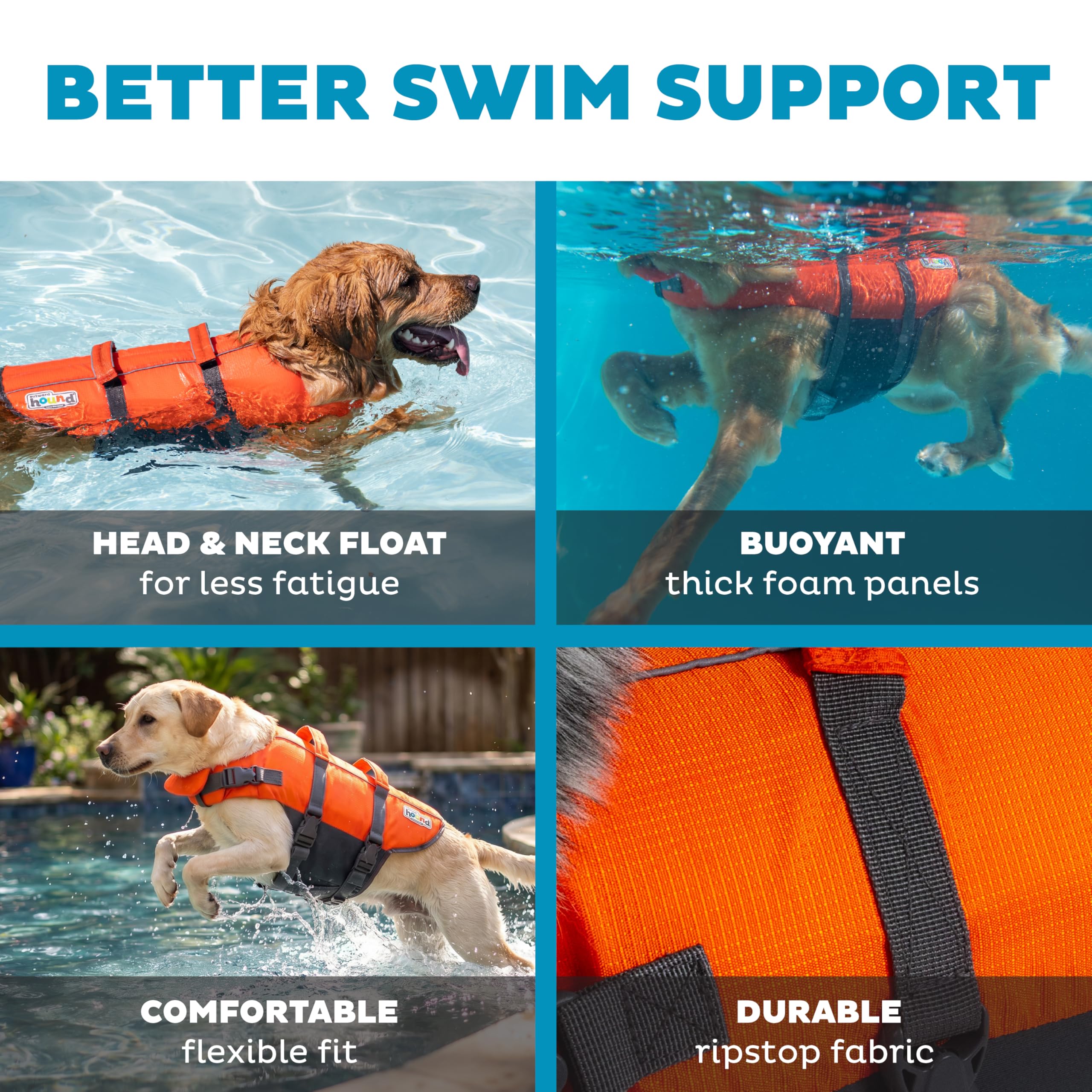 Kyjen 22021 Outward Hound Ripstop Quick Release Easy Fit Rettungsweste für Hunde, verstellbar, Größe L, orange