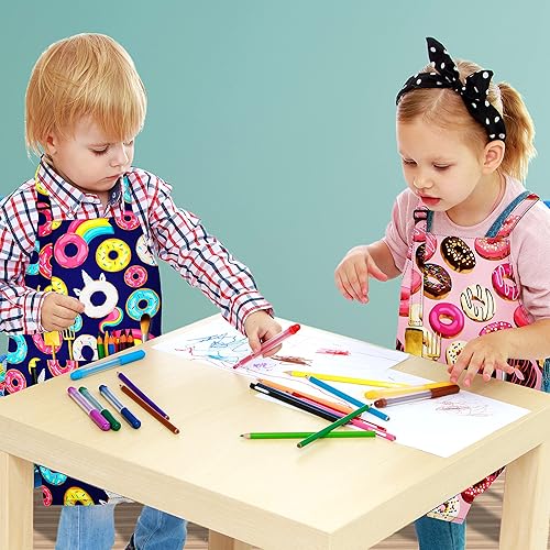 Vista 61 de BeeGreen Delantales de cocina para niños con correa ajustable, con bolsillo frontal para niños pequeños, pintores, artistas horneados negro