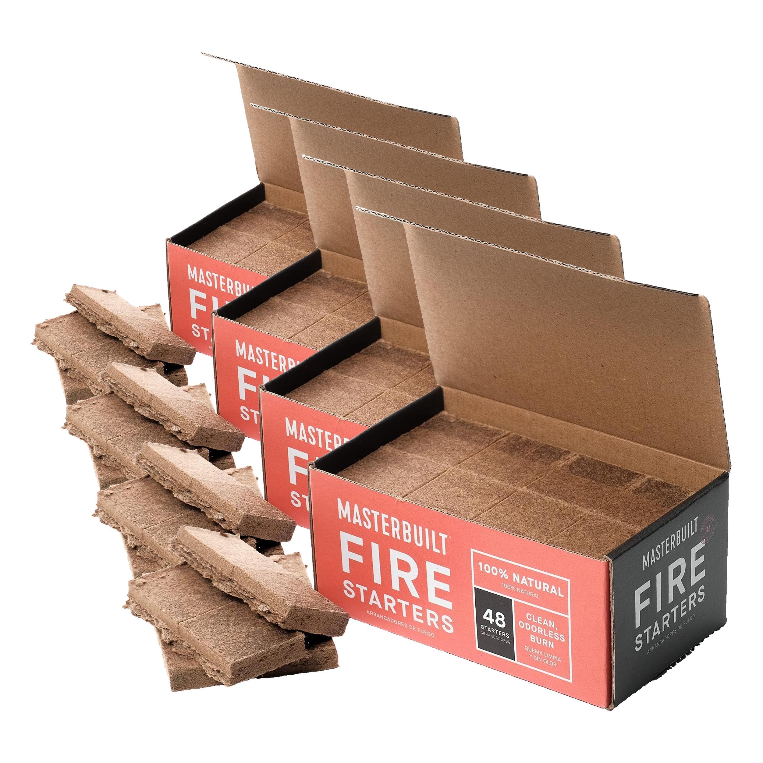 Masterbuilt® Pure-Parrafin All-Natural Odorless Wax Fire Starters forCharcoal Grilling,Made for Gravity Series but Compatible with All Charcoal Grills &amp; Fireplaces,48-Count,Model MB20091521(Pack of 4)