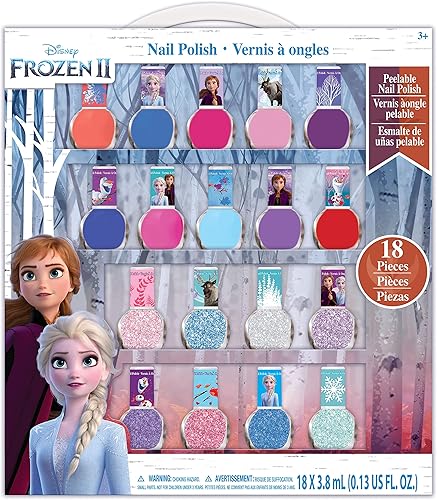 Miniatura 1 de Townley Girl Disney Frozen 2 - Juego de esmaltes de uñas no tóxicos para niñas, colores brillantes y opacos, a partir de 3 años (paquete de 18