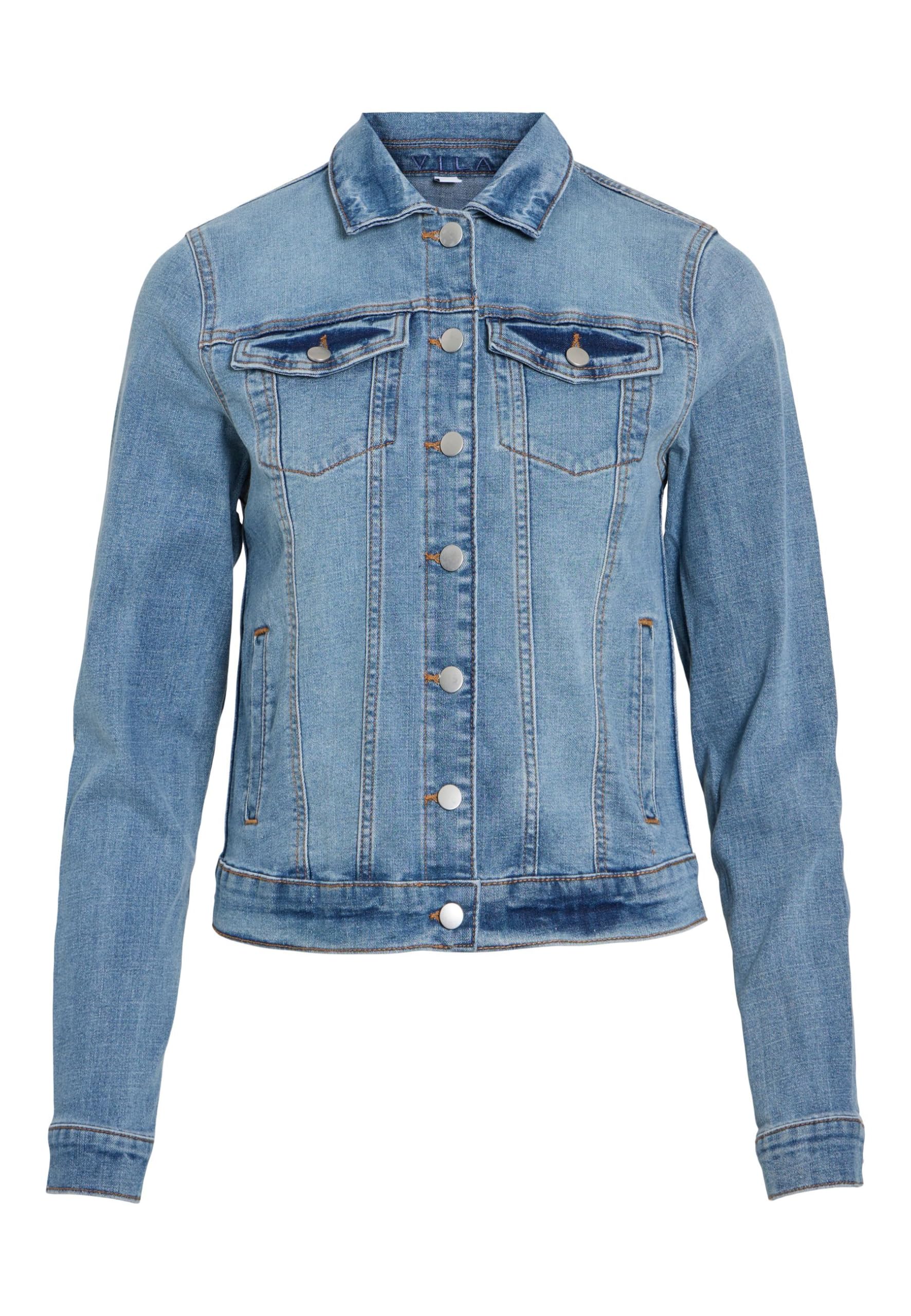Vila Denim Jacket VISHOW Buttoned M, Light Blue Denim, M