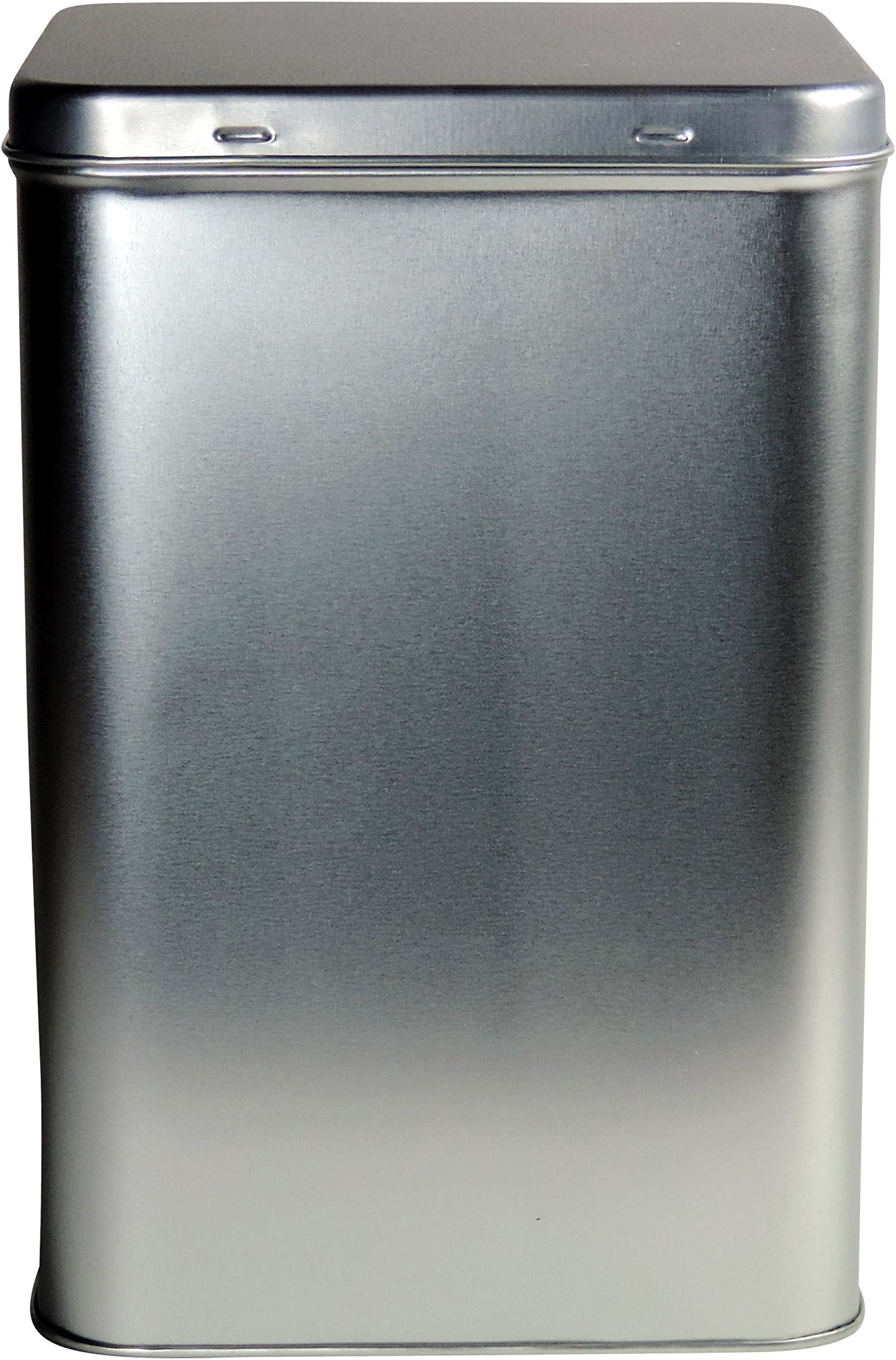 mikken 1 x large strong airtight coffee storage container, for 1 kg of coffee beans/tea tin with hinged lid (silver), metal, spice box/storage tin (14.6 x 14.6 x 22 kg)