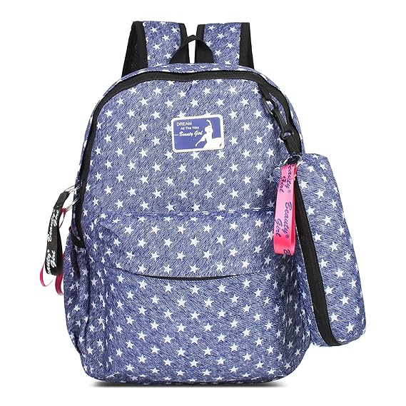 BEAUTY GIRLS By HOTSHOT || Small 15 Liter Girls bag ||Girls college bag || Girls school bag || Girls Tution bag || Girls backpack Waterproof School Bag ( Blue , 15 L)