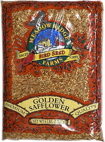 Meadow Ridge Farms Semilla de pájaro de cártamo dorado, bolsa de 6 libras