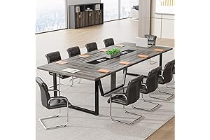 Tribesigns 8 Feet Conference Table for Podcast and Meeting