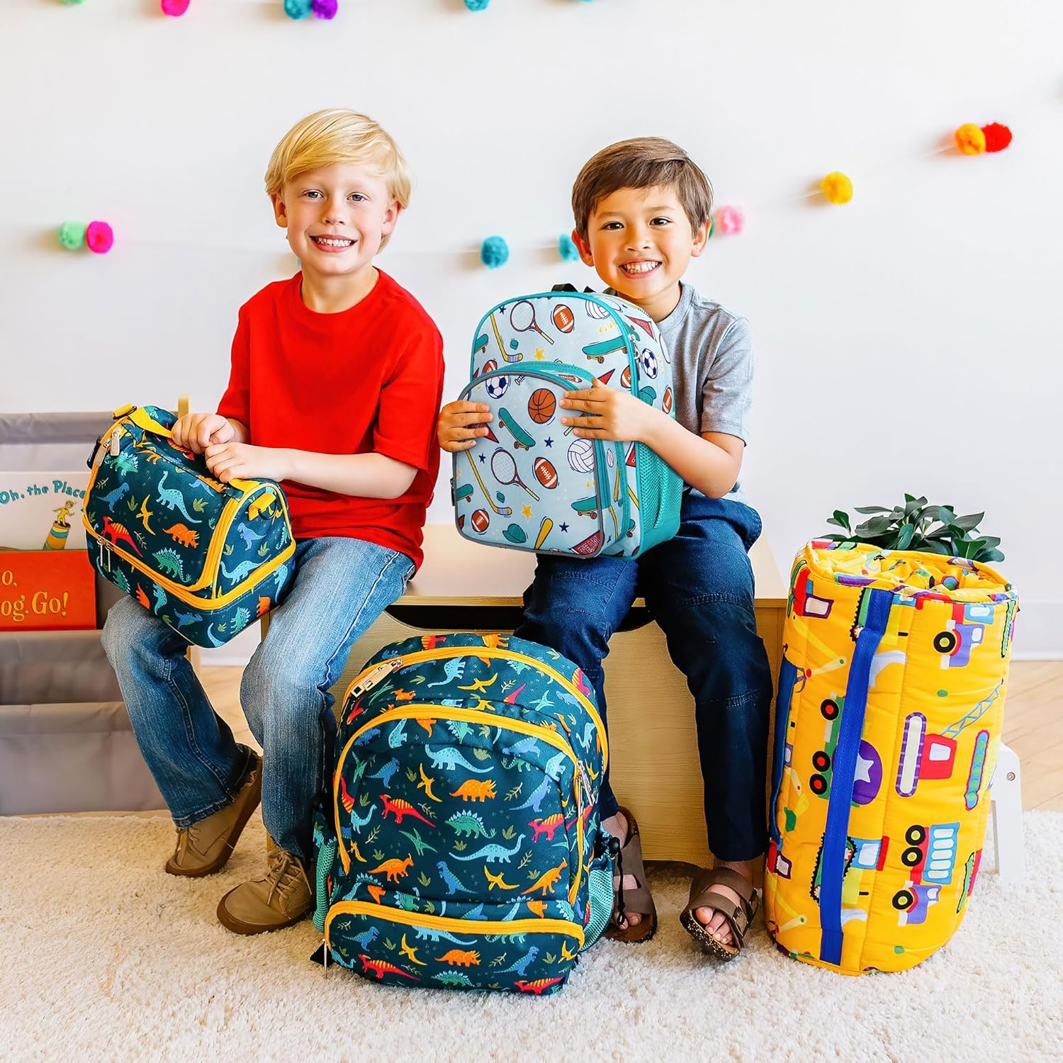 Wildkin Kids 12-inch Toddler Backpack – Padded Lightweight School Bag for Daycare, Preschool & Travel, Adjustable Straps & Multiple Pockets, Boys & Girls Ages 3–7 – Team Spirit