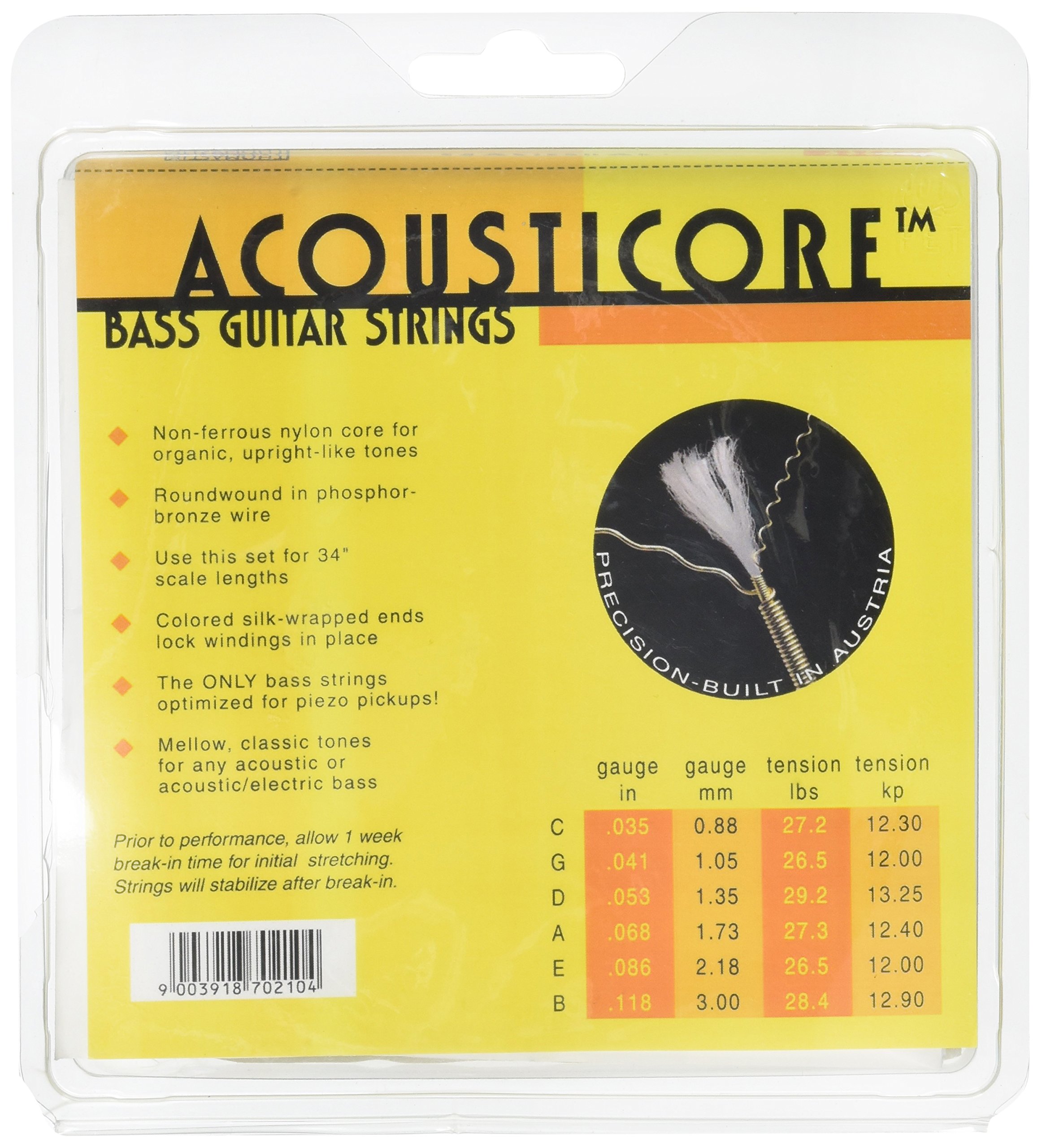 Thomastik corde per Basso Acustico Phosphor Bronze con nucleo in nylon set AB346 6 corde (Do, Sol, Re, La, Mi, Si)