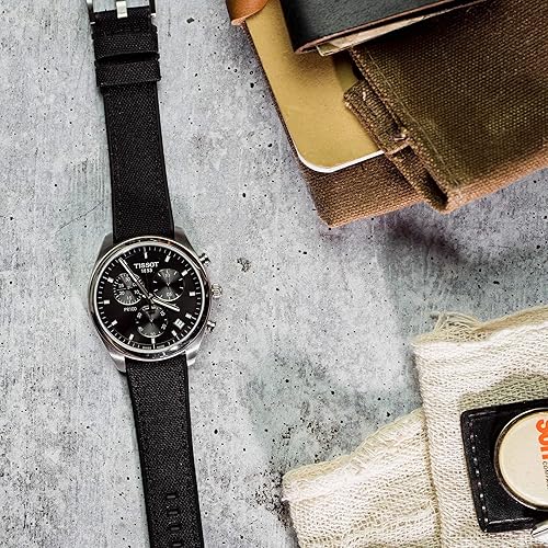 Miniatura 2 de BARTON WATCH BANDS con barras de resorte de liberación rápida integradas, silicona híbrida, tela Cordura, correas de reloj híbridas de cuero