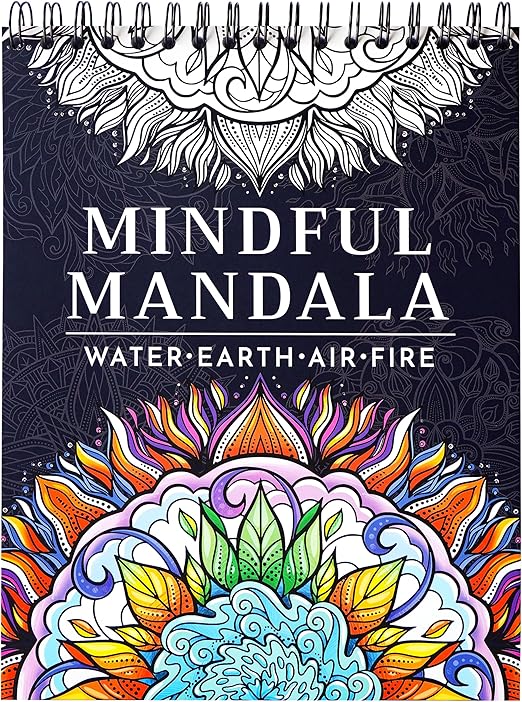 RYVE Mandala Coloring Book for Adults – 50 Unique Mandalas for Relaxation & Stress Relief – Adult Coloring Books Spiral Bound, Adult Coloring Books for Women & Men Mindfulness Coloring Book for Adults