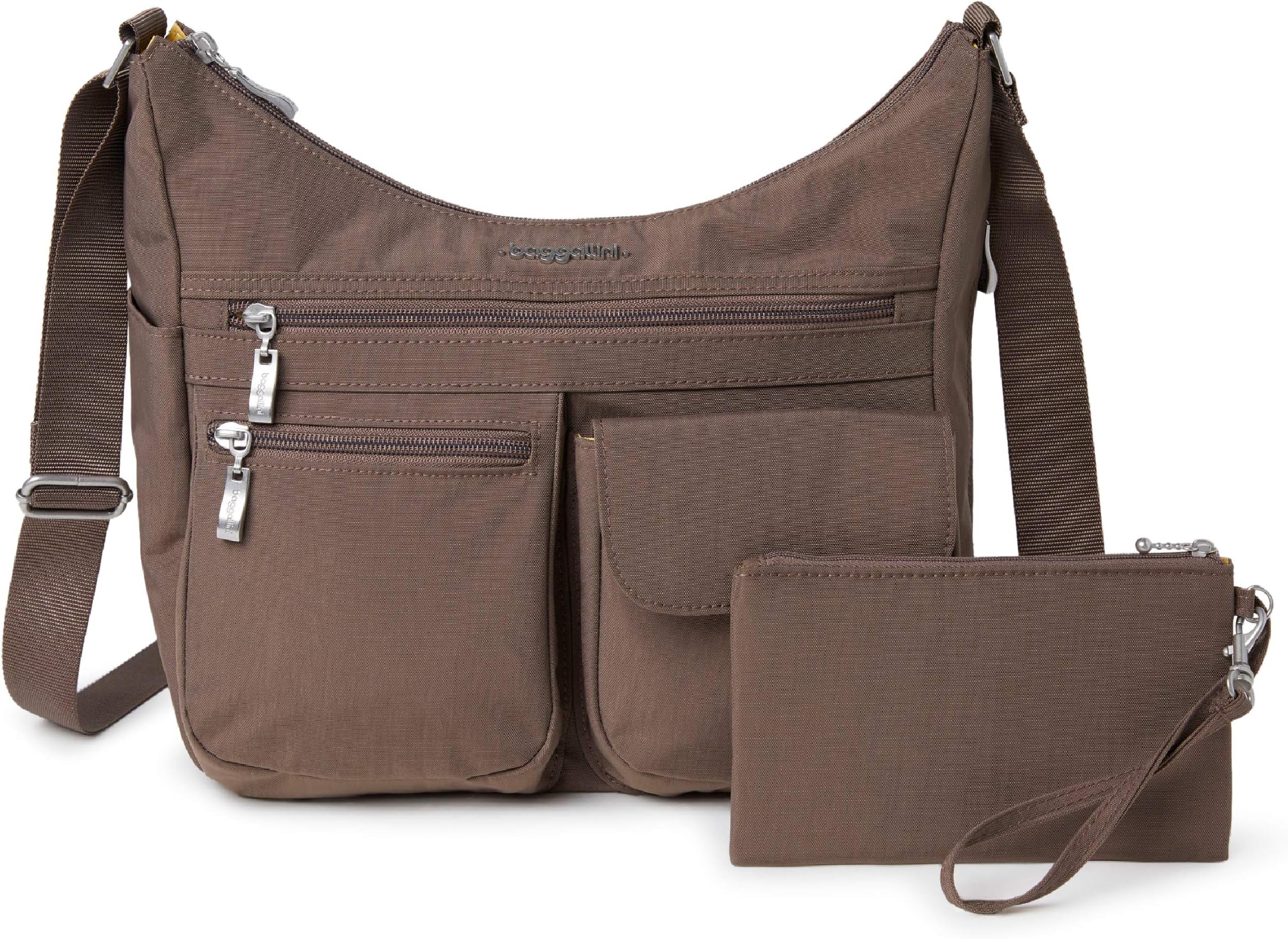 Baggallini Everywhere Lightweight Crossbody Bag - Multi-Pocketed, Spacious Water-Resistant Travel Purse with RFID Wristlet