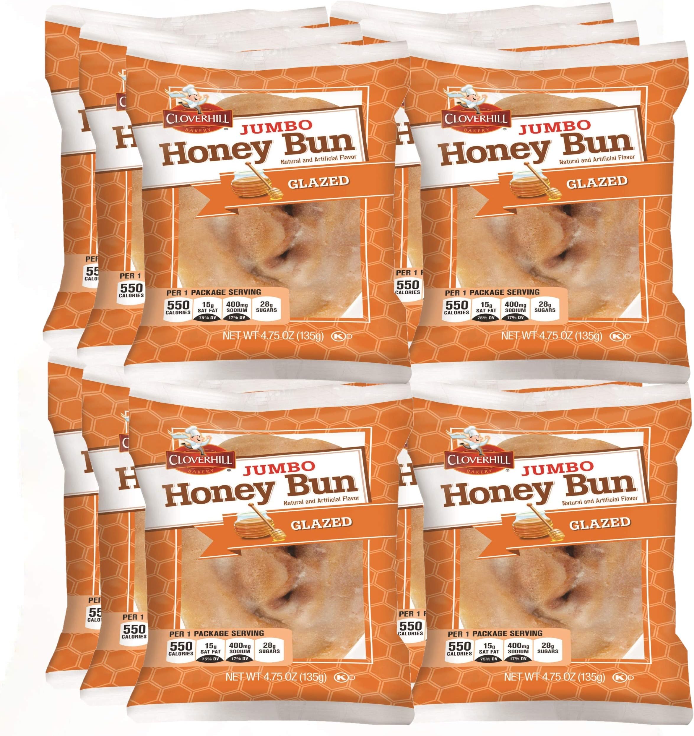 Cloverhill Jumbo Glazed Honeybuns | Individually Packaged | 12 Pack