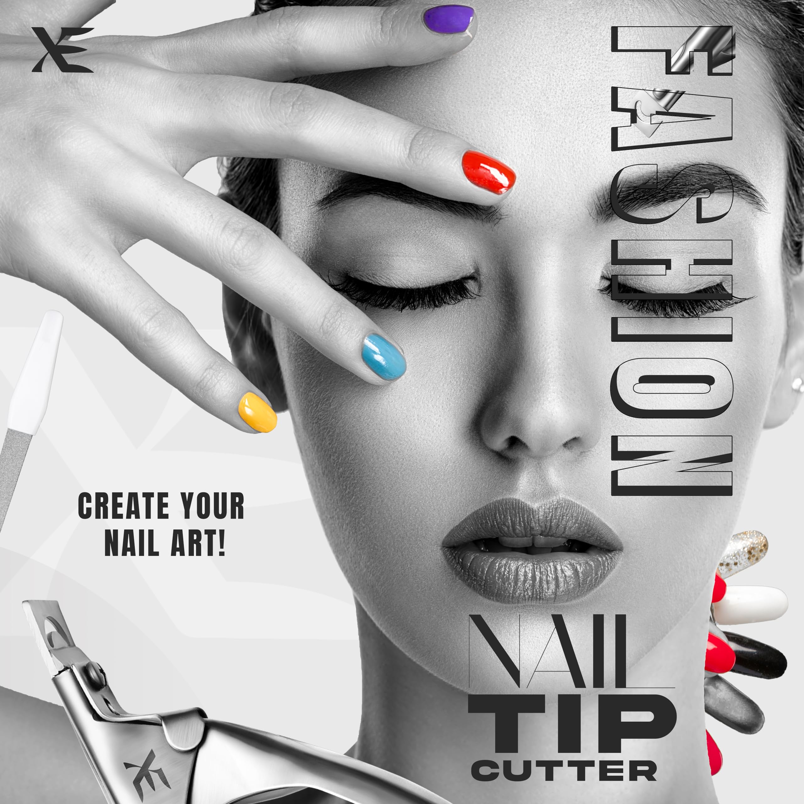 XE - Tagliaunghia professionale in acciaio inossidabile, usa e getta con lima, manicure pedicure, acrilico, gel