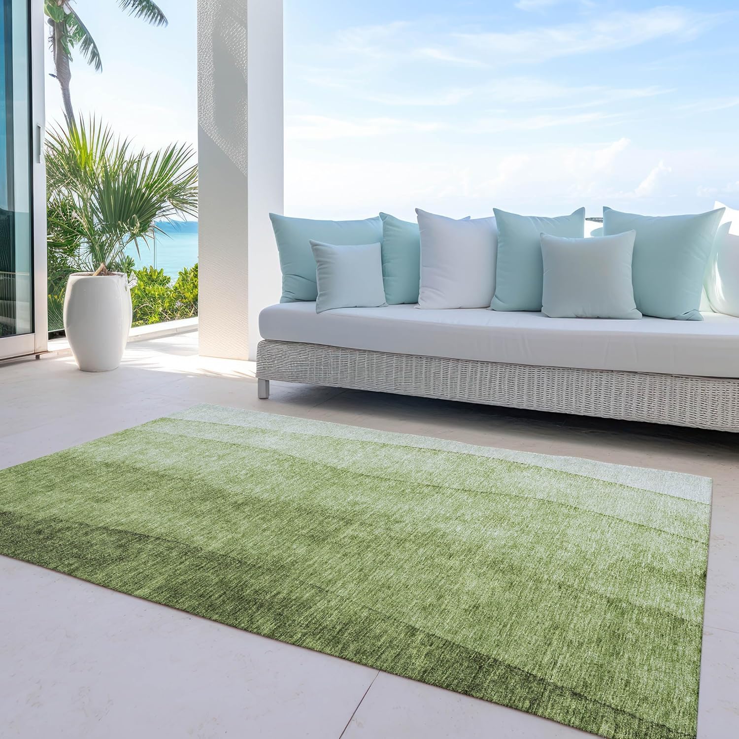 Addison Rugs Chantille ACN625 Olive 2'6" x 3'10" Indoor Outdoor Area Rug, Easy Clean, Machine Washable, Non Shedding, Bedroom, Living Room, Dining Room, Kitchen, Patio Rug