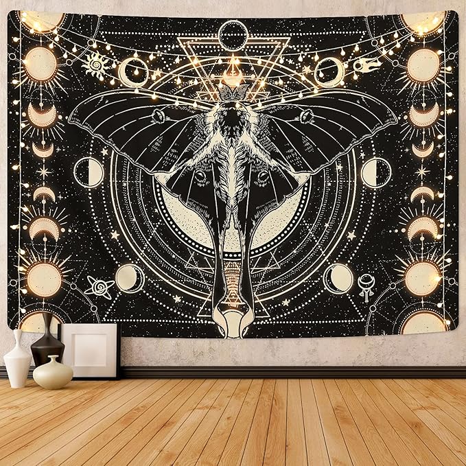 Moon Phase Tapestry Vintage Butterfly Tapestry Psychedelic