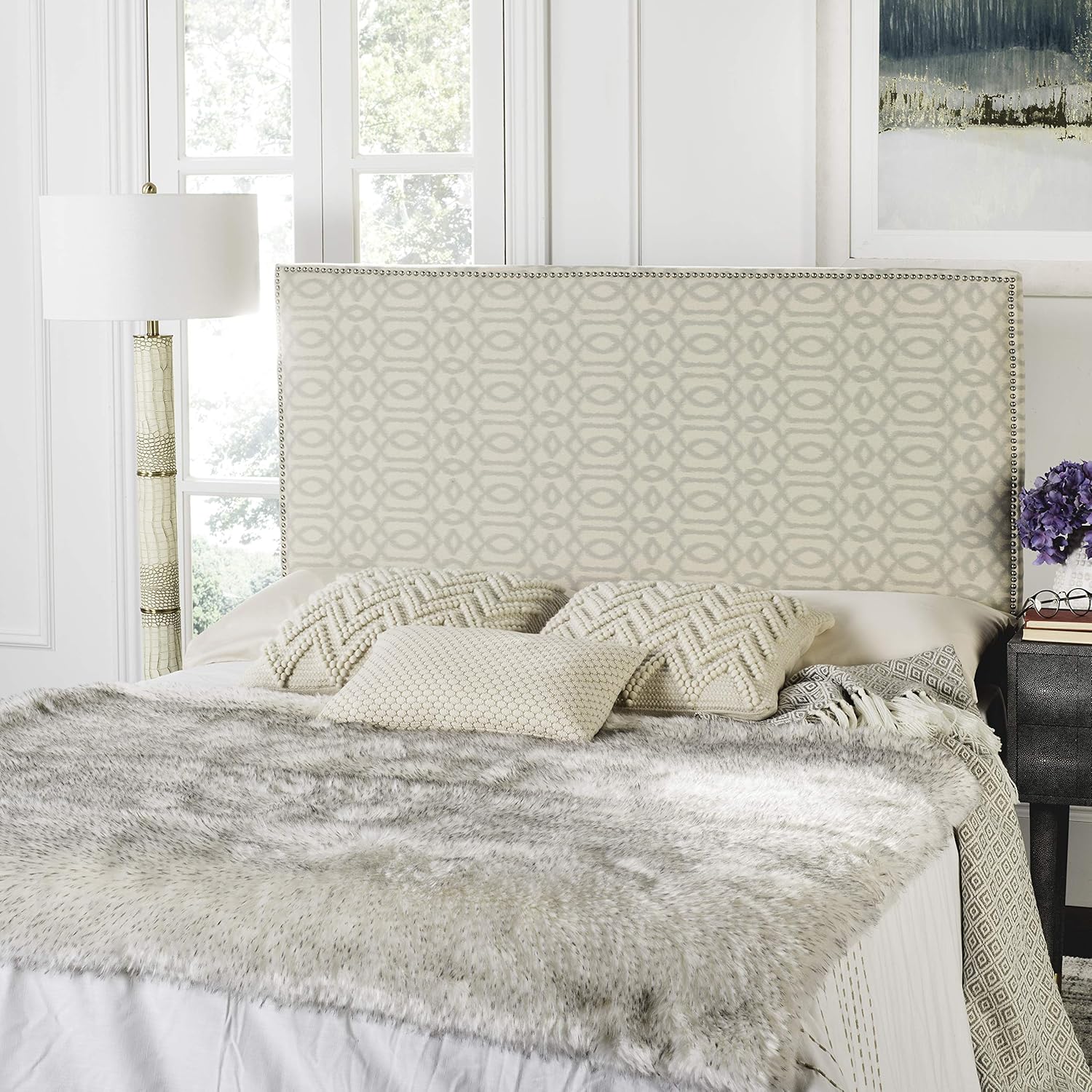 Safavieh Headboard, Queen, Wheat/Pale Blue