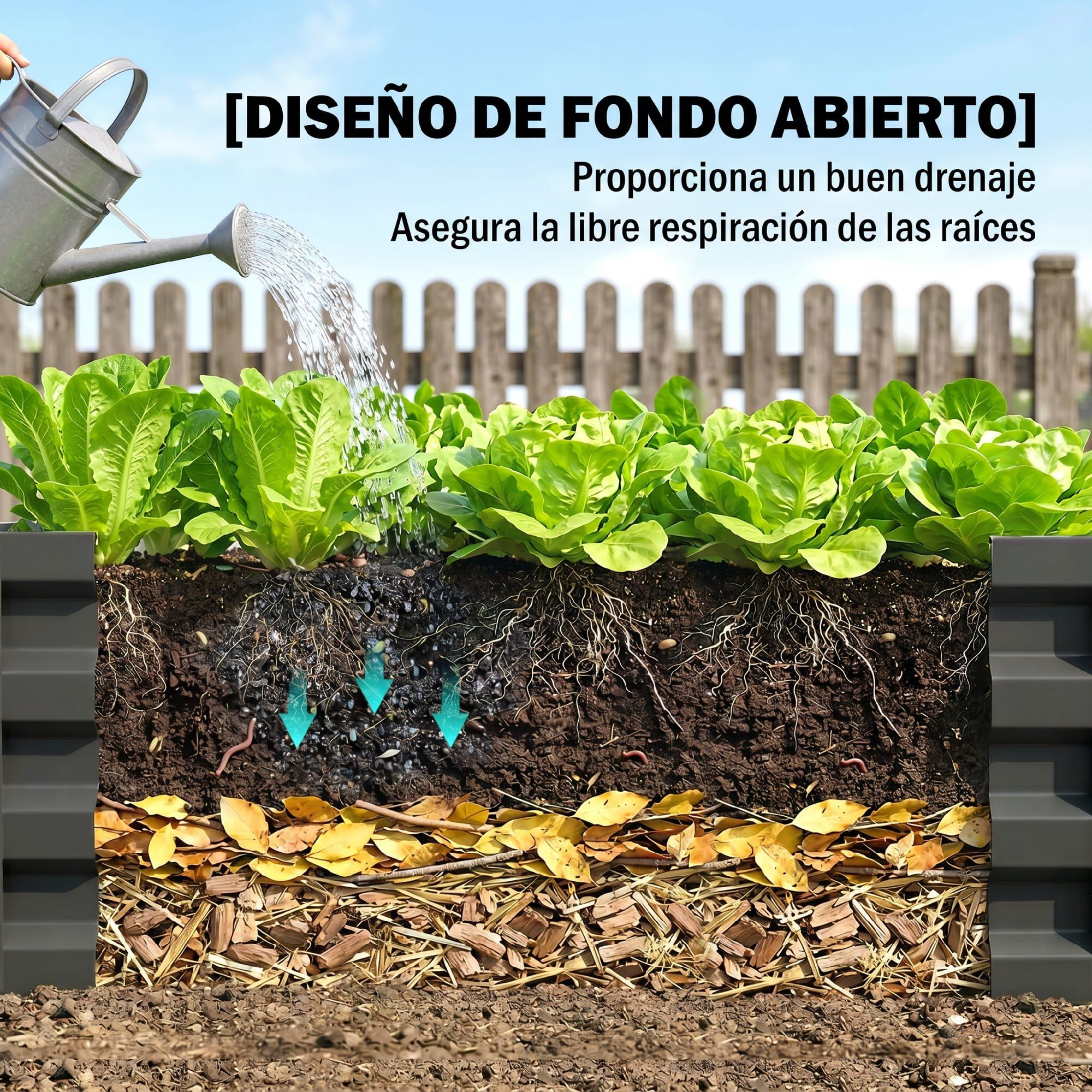 Outsunny Juego de 2 Jardineras Exterior Grandes 110x50x30 cm Gris | Acero Galvanizado, Huertos Urbanos, Maceteros Exterior Elevados, para Plantas, Flores, Resistente a la Intemperie