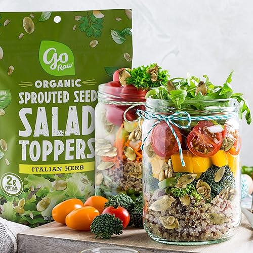 Miniatura 3 de Go Raw Mezcla de semillas de calabaza y girasol, ensalada de hierbas italianas, bolsas de 4 onzas (paquete de 5) - Keto  Vegano  Sin gluten  Orgánico