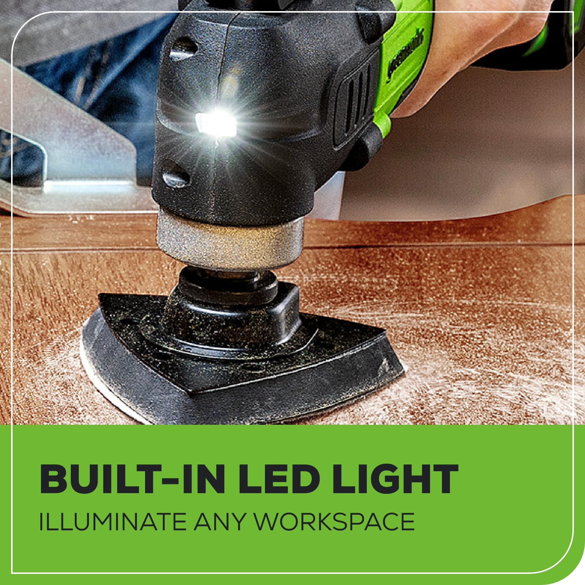Greenworks Multiherramienta inalámbrica de 24 V, herramienta oscilante para cortar, clavar, raspar y lijar con 6 controles de velocidad variables, batería de 2.0 Ah y cargador de 2 A incluido