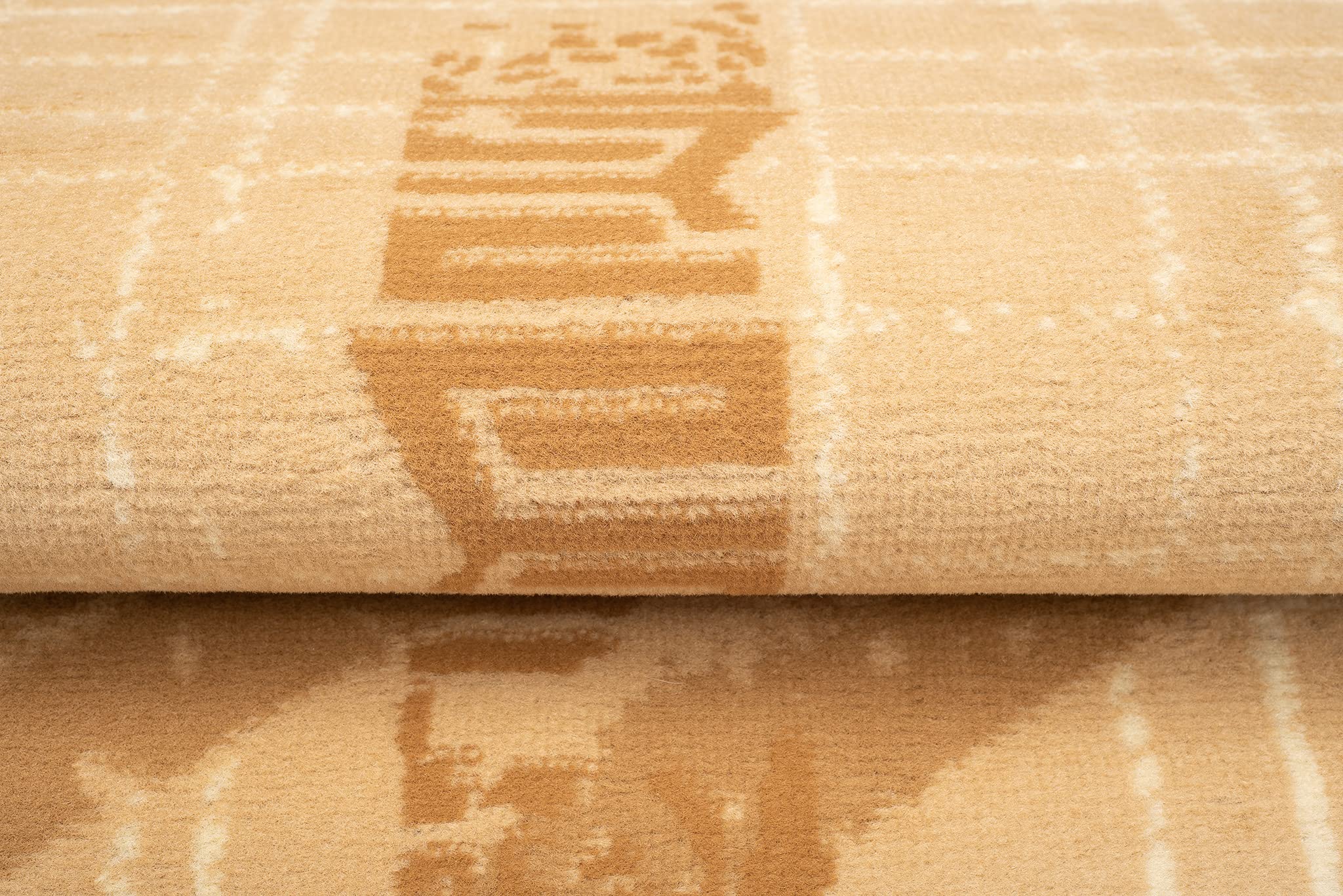 TAPISO Atena Tapis de Salon Chambre Ado Design Moderne Beige Crème Marron Motif Grec Doux Fin Poil Court 140 x 200 cm