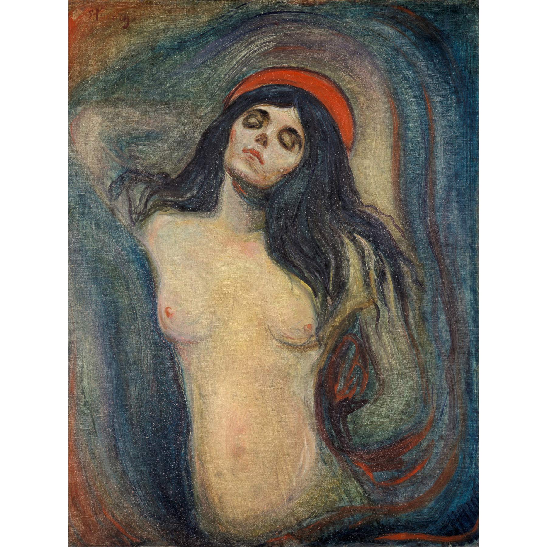 Edvard Munch Madonna Painting Premium Wall Art Canvas Print 18X24 Inch