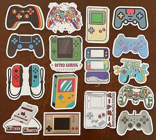 Miniatura 5 de Calcomanías de vinilo retro para controladores de videojuegos que no se repiten, 50 unidades, controlador de videojuegos, calcomanías de vinilo