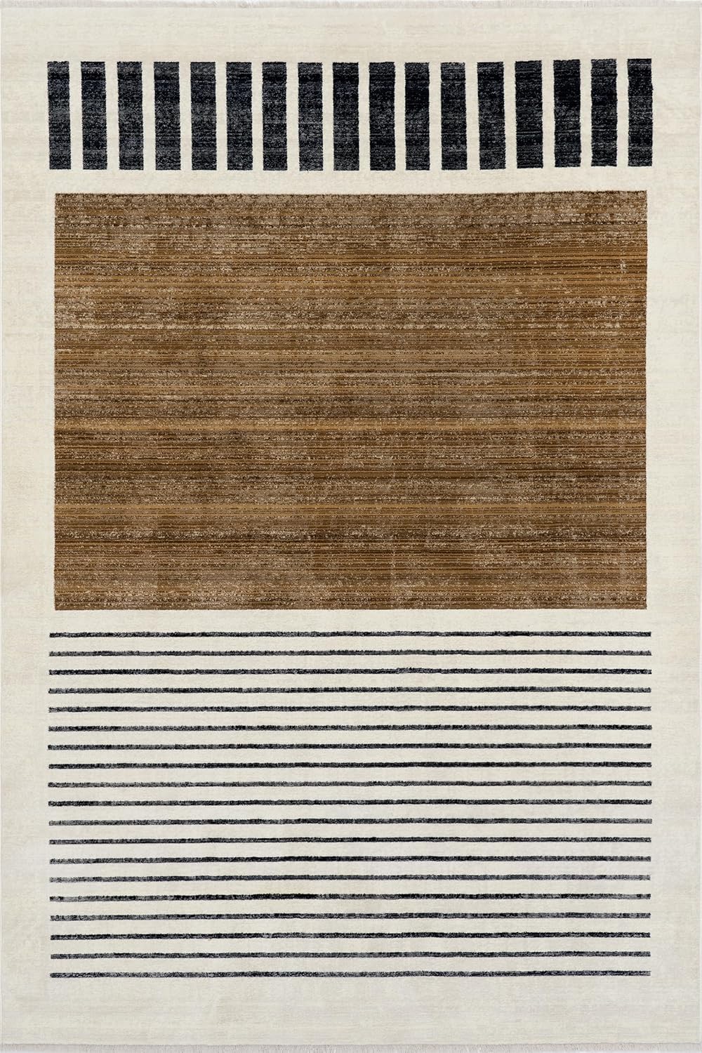 NULOOM Fringed Performance Indoor Area Rug, Power Loomed, Easy Clean, Durable, Non-Shed, 3' x 5', Keeva Beige