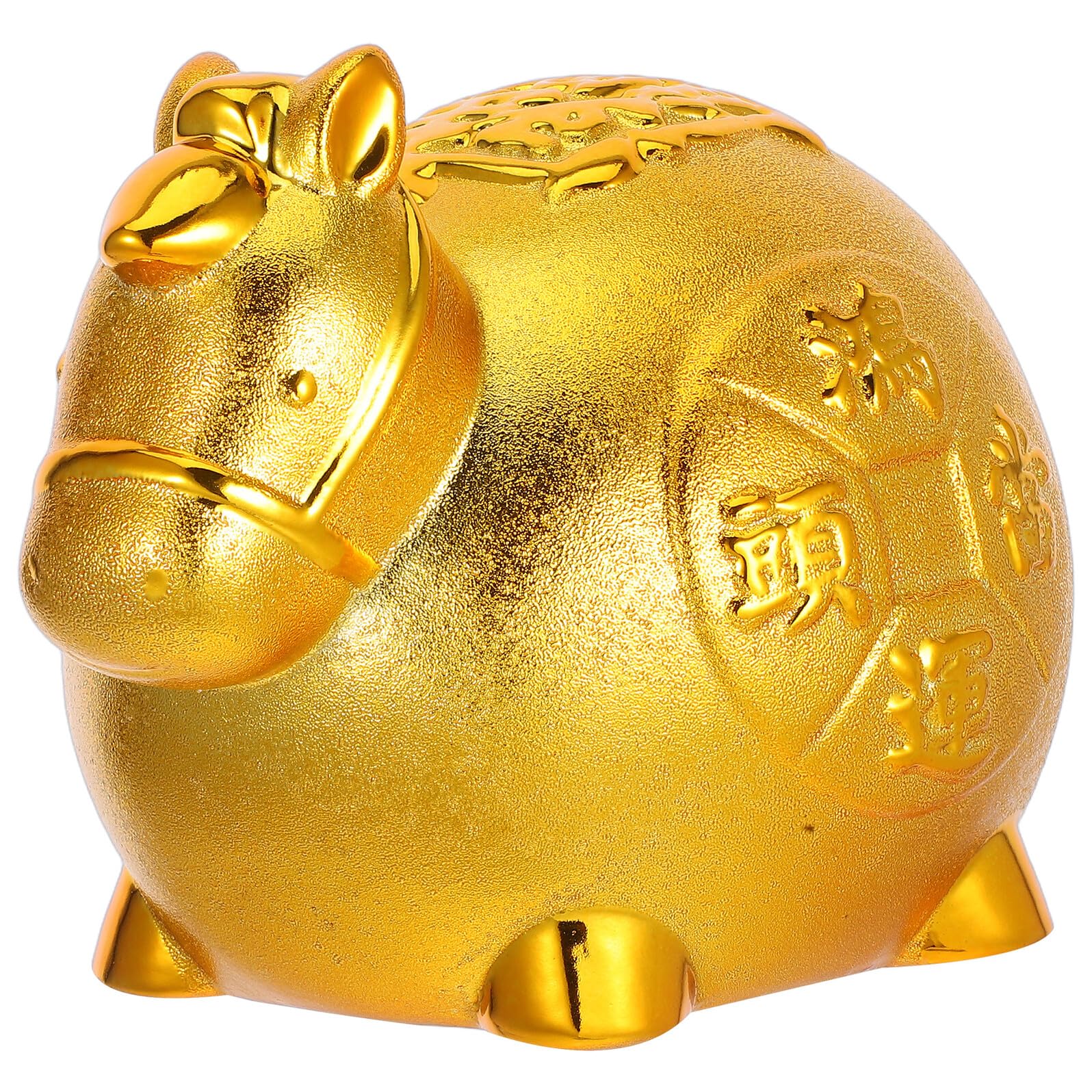 Gatuida Keramik Spardose Pferd Goldene Figur Sparbüchse Münzbehälter Dekorativ Chinesisches Neujahr Geschenk Elegante Tischdekoration Für Zuhause Und Büro