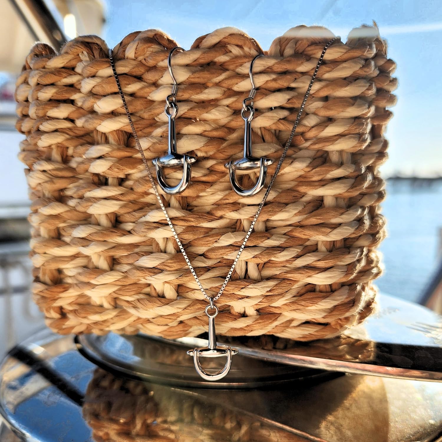 Elegant Half Horsebit Pendant Necklaces in Silver & 18K Gold over 925 Sterling Silver. Minimalist & Dainty Horse Snaffle Jewelry Gift for Her - Image 4