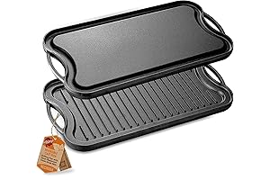 NutriChef NCCIRG64 Cast Iron Skillet Griddle