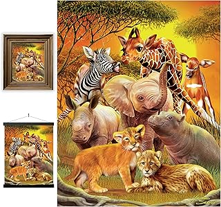 3D LiveLife Soczewkowe wydruki artystyczne na ścianę - całujący kuzyn z luksusowej bazy. Nieoprawiony plakat safari 3D. Idealne wypełnienie ściany. Oryginalne dzieło sztuki licencjonowane przez renomowanego artysty, Michael Searle