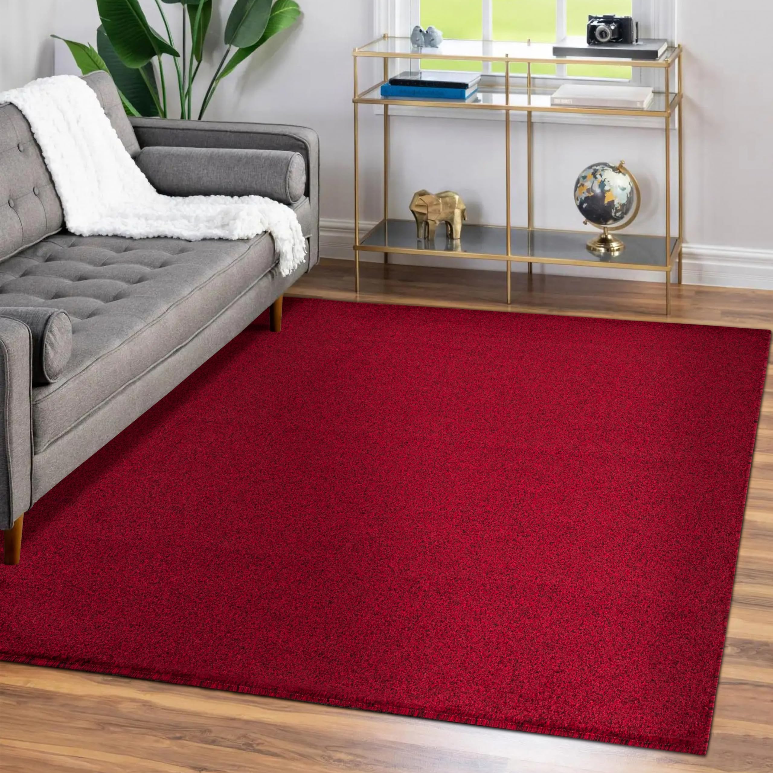 Teppich Wohnzimmer, Einfarbig, Moderner Flauschiger Dichter Kurzflor, Rechteckig, Supersoft Feeling