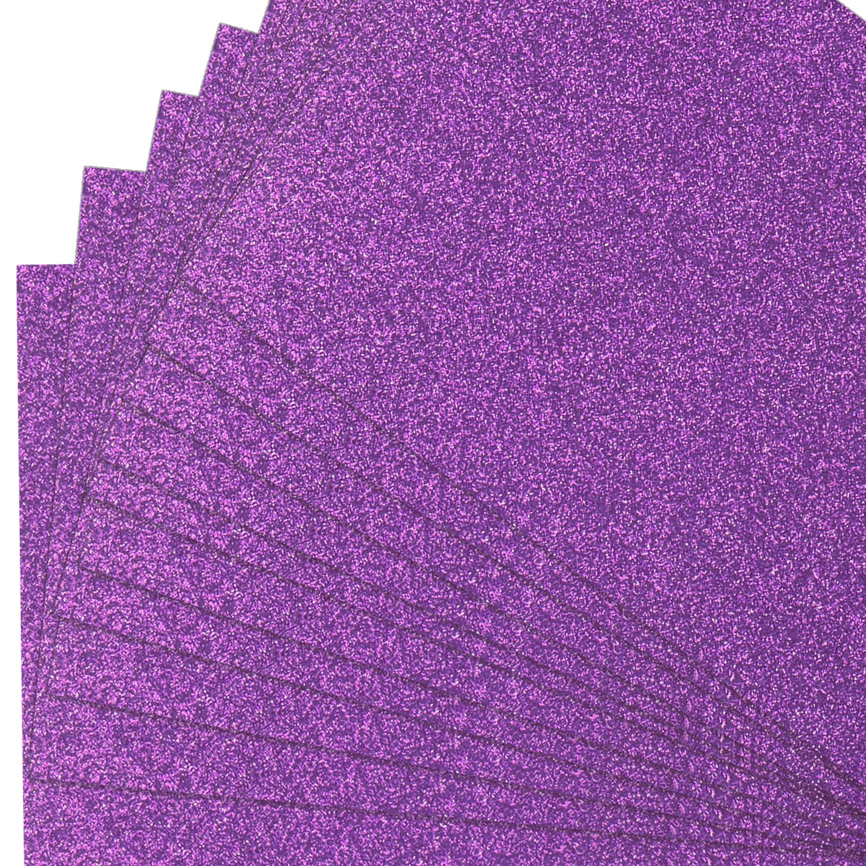 15 Sheets A4 Purple Glitter Cardstock, 300gsm Non Shed Glitter Craft Paper for Scrapbook DIY Art Project Greeting Cards Party Decoration
