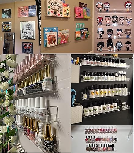 Miniatura 3 de Organizador de esmalte de uñas montado en la pared, paquete de 6 unidades, 72 botellas, organizadores y almacenamiento de tecnología de uñas,