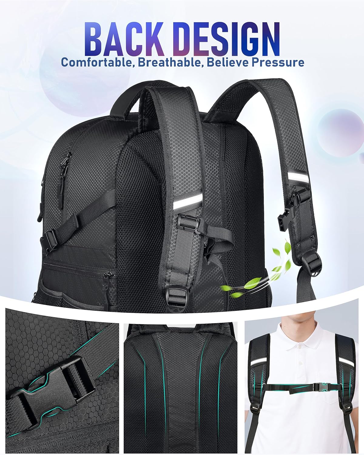 LOINTET Bowling Ball Bag, Single Bowling Backpack with Shoe Totes Bag Up to Size 16, Padded Ball Holder Bag, Accessories Gifts for Lovers/Player, Black